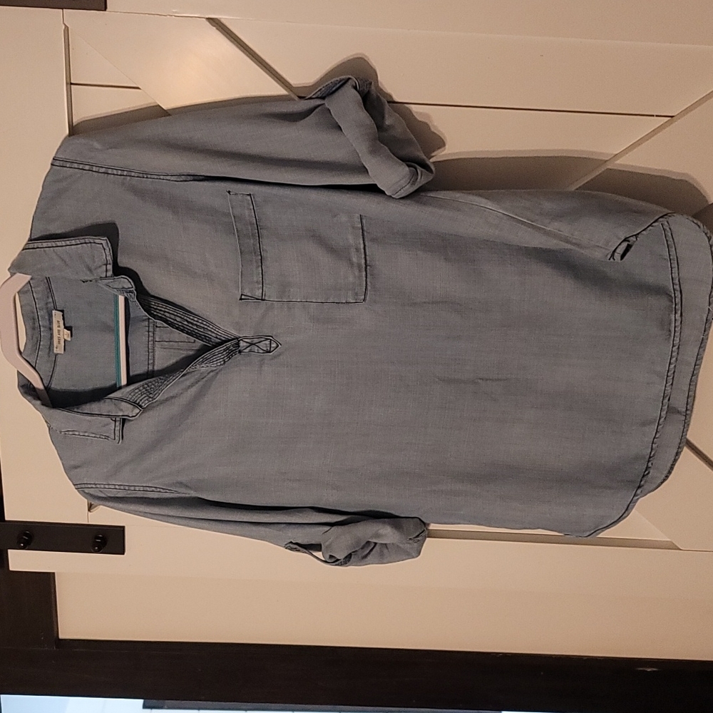 Women's Denim Henley, size: Large